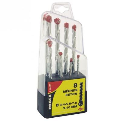 Cogex lot de 8 meches béton 3 a 10mm