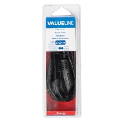 Câble dalimentation schuko mâle coudé - iec-320-c5 2.00 m noir valueline