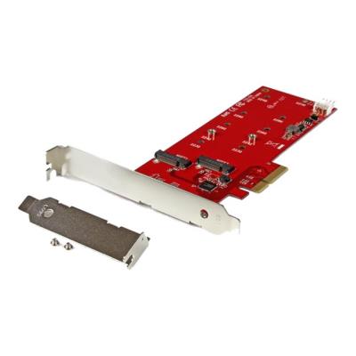 StarTech.com 2x M.2 SSD Controller Card - PCIe - M.2 SATA III NGFF Card - controller voor opslag - M.2 Card / SATA 6Gb/s - PCIe 2.0 x2