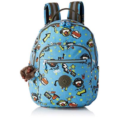 Kipling Seoul GO S Sac à Dos Enfants, 35 cm, 14 liters, Multicolore (Monkey Rock)