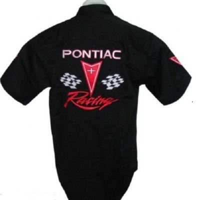 chemise pontiac racing chemisette noire logo brodé S au 6XL