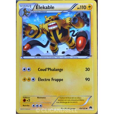 POKEMON carte Pok&eacute;mon 43/122 Elekable 110 PV XY - Rupture Turbo NEUF FR 