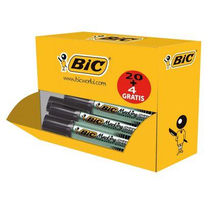 Pack de 24 marqueurs 1481 pointe biseautée dont 4 gratuits noir