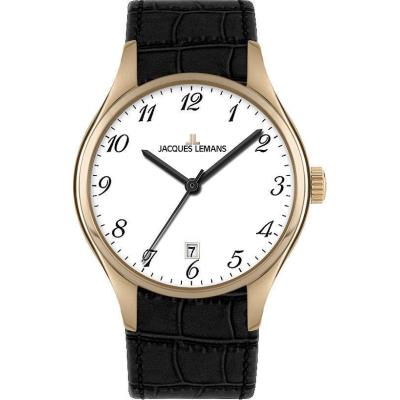Montre JACQUES LEMANS Heren/1-1424H en Cuir Noir