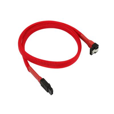 Câble SATA III - Plat - 045 cm - Gaine Rouge - Angle Droit