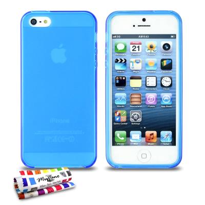 Coque Souple ORIGINAL Ultra Fine Bleu , Le Glossy, Hybrid de MUZZANO pour APPLE IPHONE 5