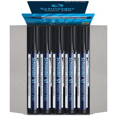 Schneider 290 Marqueur pour tableau/chevalet Rechargeable Pointe 1-3 mm Noir Lot de 10 (Import Allemagne)