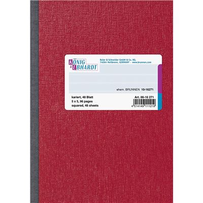König & Ebhardt 8616271 brouillon, A6, carreaux rouge