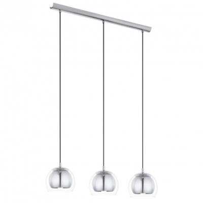 Eglo - Suspension métal Rocamar L78 cm - Chrome - Verre transparent