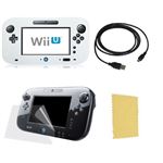 Pack 3 en 1 Nintendo Wii U Gamepad : Housse silicone Blanc - Chargeur USB 3.0 - Protection écran - Straße Game ®