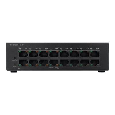Cisco Small Business SF110D-16HP - switch - 16 poorten - onbeheerd - desktop, wandbevestiging