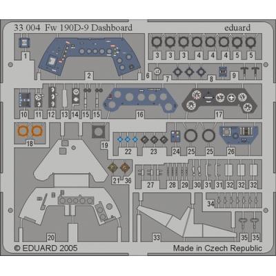 MAQUETTE FW 190D9 DASHBOARD HASEGAW/32 EDUARD 33004