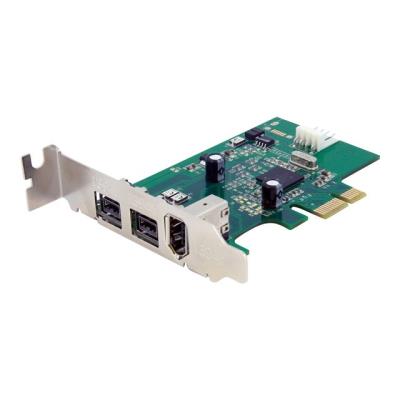 StarTech.com 3-poort 2b 1a Low Profile 1394 PCI Express FireWire Adapterkaart - FireWire-adapter - 2 poorten