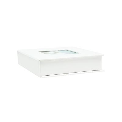 Deknudt Album Photo - Boîte Photo, Cuir ou Similicuir, Blanc, 8 x8 cm