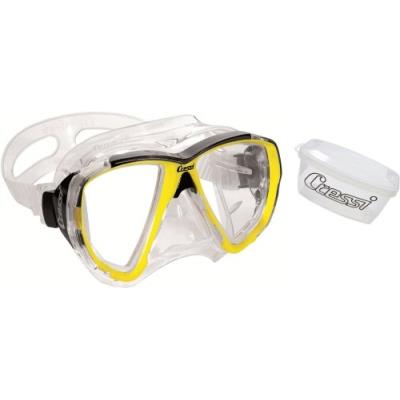 Cressi big eyes masque de plongée natation (fabriqué en italie) clear jaune