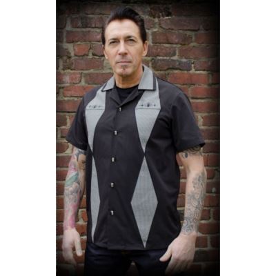 chemise rumble 59 noir et pied de poule modele couronne chemisette homme L
