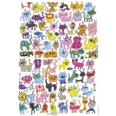 Heye - heye-29571 - puzzle classique - doodlecats - burgerman - 1000 pièces