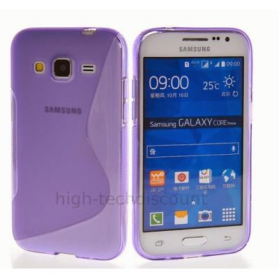 Housse etui coque pochette silicone gel fine pour Samsung G360H Galaxy Core Prime - MAUVE