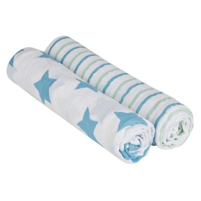 lässig mullwindel blau/grün dp, bleu/vert
