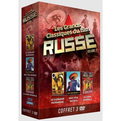 Les Grands Classiques du film Russe Vol.1 : Le Cuirassé Potemkine - Que Viva Mexico - La Ligne Générale / COFFRET 3 DVD