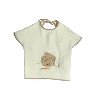 Les bébés d'elyséa bavoir avec motif lapin beige grand