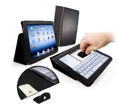 Tuff-luv Clean-Pad Etui en cuir pour le nouveau iPad 3 HD 2012 - noir