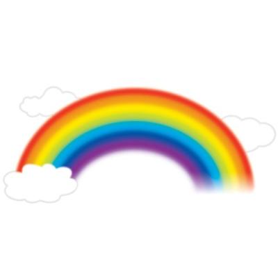 JOMOVAL ROOM MATES STICKER MURAL POUR ENFANT REPOSITIONNABLE ARC EN CIEL