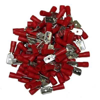 Cosses Electriques Males Plates Rouges 6.3 Sachet De 100 Cosses