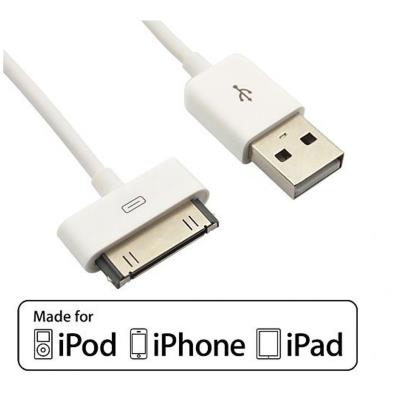 Câble Data de Charge de Synchronisation de Données USB pour iPhone 3GS/3G/2G, iPod Touch, iPod Classic, iPod Nano - Blanc