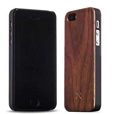 Coque pour iPhone 5, 5s, SE en Bois Véritable Noyer Noir Woodcessories EcoCase Classic