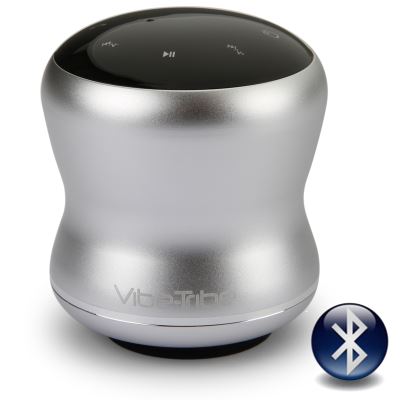 Vibe-Tribe Mamba Silver: 18 Watt Haut-parleurs a Vibration Sans Fil, Bluetooth, Ecran Tactile, Connexions en série & Mains-libres