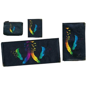 Syl'la Plume Color Porte Chéquier Long En Cuir Pour Femme - Noir