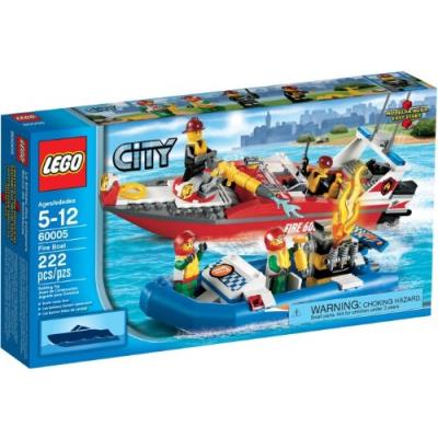 Lego city - 60005 - jeu de construction - le bateau des pompiers 