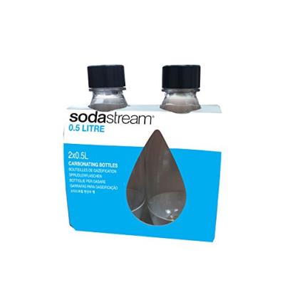 Sodastream 3000047 lot de 2 bouteilles pour machine à soda pet blanc/noir 0,5 l