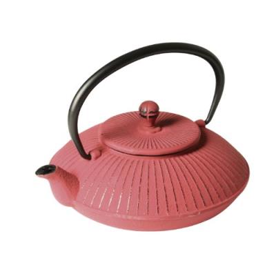 Crealys 507151 théière cygne en fonte 800 ml rouge mandarin diamètre : 18 cm