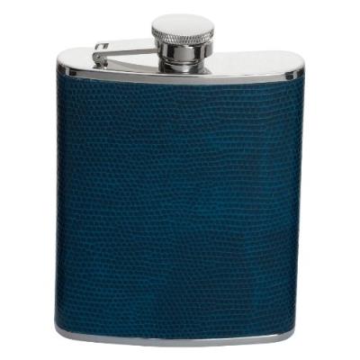 The gift factory flasque avec revêtement en similicuir bleu marine 180 ml