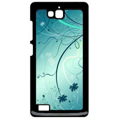 Coque huawei honor 3c et 3c 4g abstrait turquoise fleur