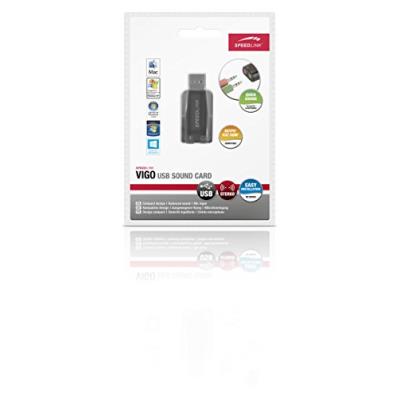 Carte Son Externe Carte Son USB Speedlink Vigo - Entrée Micro Et Casque - Compacte Et Légère - Plug And Play Carte Son Pc