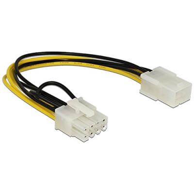 Delock Strom Anschlusskabel [1x PCIe-Stecker 8pol. - 1x PCIe-Buchse 6pol.] 0.20 m Gelb, Schwarz