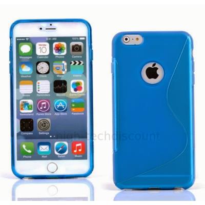 Housse etui coque silicone gel fine pour Apple iPhone 6 Plus (5.5 pouces) + film ecran - BLEU - htdmobiles