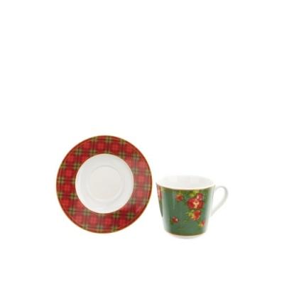 creatable 166037 ensemble de 6 tasses à café et soucoupes style britannique 20 cl14 cm