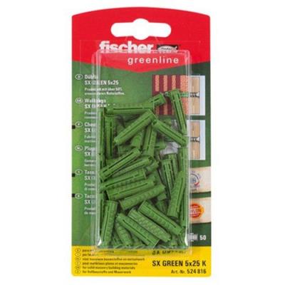Fischer 524816 Greenline Lot de 50 Chevilles SX 5 x 25 mm K