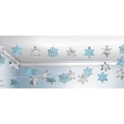 30M DÉCORATION DE NOËL - GUIRLANDE FLOCONS DE NEIGE - EN ALUMINIUM