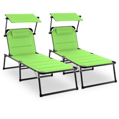 Blumfeldt Amalfi Set transat 2 chaises longues rembourrées Tubes d'acier - vert
