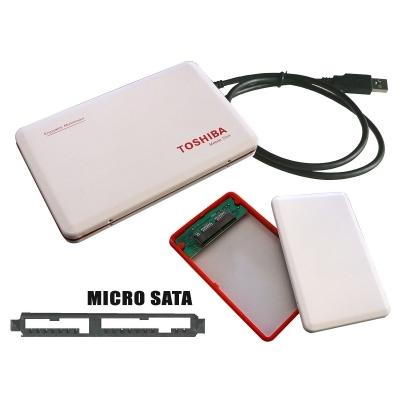 Boitier Aluminium Blanc Pour Disque Dur MICROSATA 1.8 Liaison USB 2.0 - Avec Accessoires Liaison USB 2.0 - Avec Accessoires