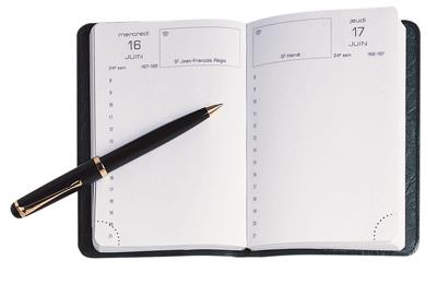 Exacompta - Agenda De Poche 1j/p 13x8,5 Plastique Noir 13412