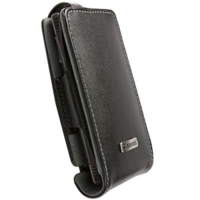 Krusell Orbit Flex - Beschermhoes voor mobiele telefoon - leer - zwart/grijs - voor Nokia X7-00