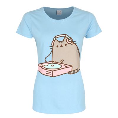 Pusheen T-Shirt DJ Femme Bleu