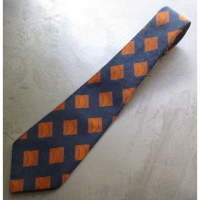 retro cravate ancienne rockabilly bleu et orange costume