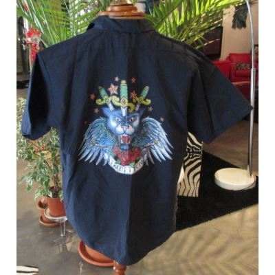 chemise chat aillé epee rockabilly chemisette 3xl hirondelle